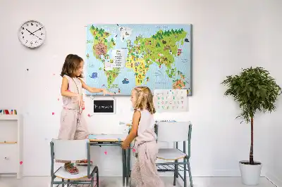 Memobord van kurk Wereldkaart Culturen
