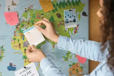 Memobord van kurk Wereldkaart Culturen