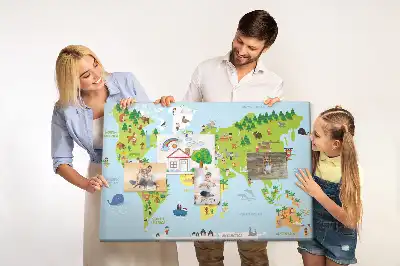 Memobord van kurk Wereldkaart Culturen