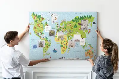 Memobord van kurk Wereldkaart Culturen