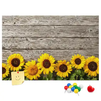 Memobord van kurk Zonnebloemen