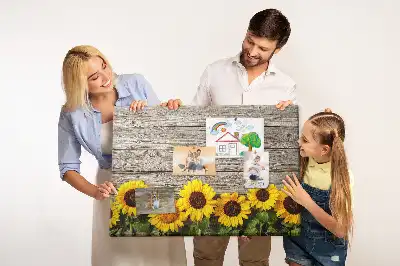 Memobord van kurk Zonnebloemen