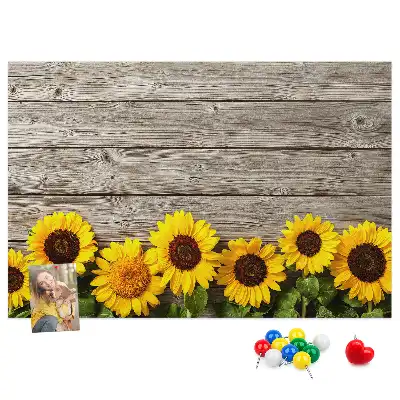 Memobord van kurk Zonnebloemen