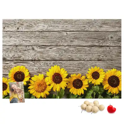 Memobord van kurk Zonnebloemen