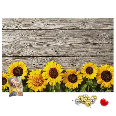 Memobord van kurk Zonnebloemen