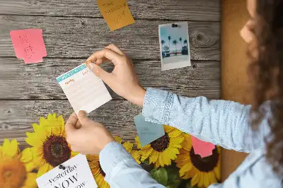 Memobord van kurk Zonnebloemen