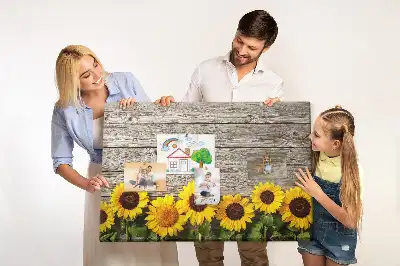 Memobord van kurk Zonnebloemen