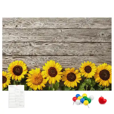 Memobord van kurk Zonnebloemen