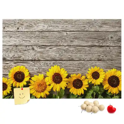 Memobord van kurk Zonnebloemen