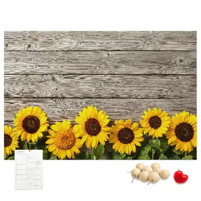 Memobord van kurk Zonnebloemen
