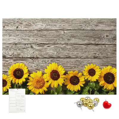 Memobord van kurk Zonnebloemen