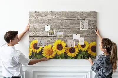 Memobord van kurk Zonnebloemen