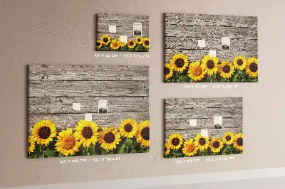 Memobord van kurk Zonnebloemen