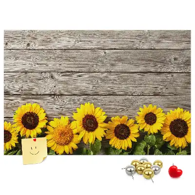 Memobord van kurk Zonnebloemen