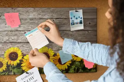 Memobord van kurk Zonnebloemen