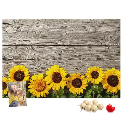 Memobord van kurk Zonnebloemen