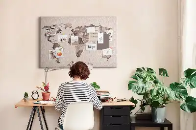 Kurk prikbord Met aquarellen geschilderde wereld