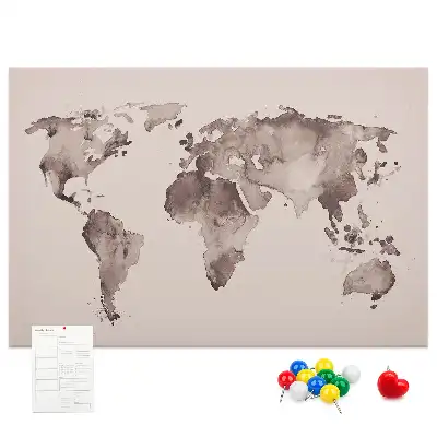 Kurk prikbord Met aquarellen geschilderde wereld