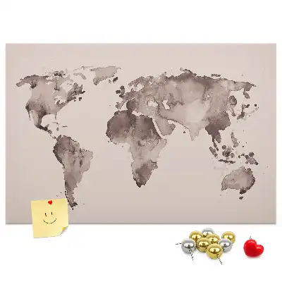 Kurk prikbord Met aquarellen geschilderde wereld