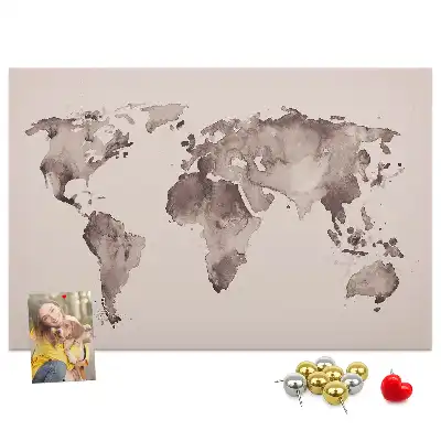 Kurk prikbord Met aquarellen geschilderde wereld