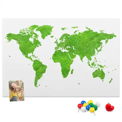 Memobord van kurk Kaart groen gras