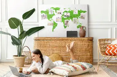 Memobord van kurk Kaart groen gras