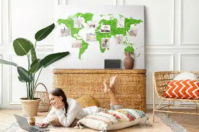 Memobord van kurk Kaart groen gras