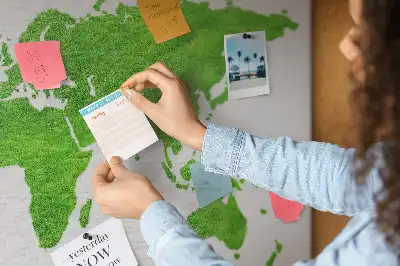 Memobord van kurk Kaart groen gras