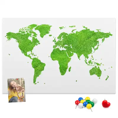 Memobord van kurk Kaart groen gras