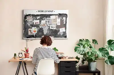 Kurk prikbord Retro wereldkaart