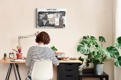Kurk prikbord Retro wereldkaart