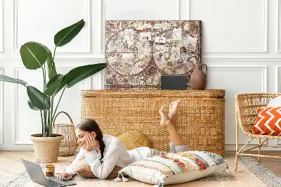 Memobord van kurk Antieke atlaskaart