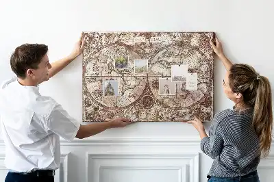 Memobord van kurk Antieke atlaskaart