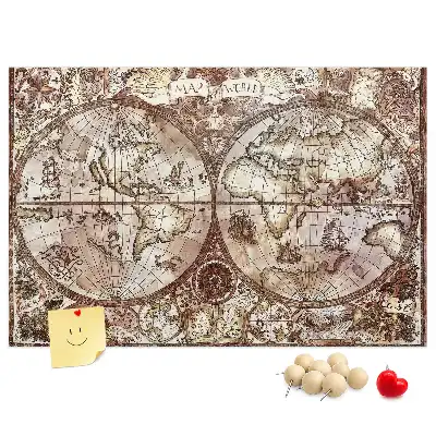 Memobord van kurk Antieke atlaskaart