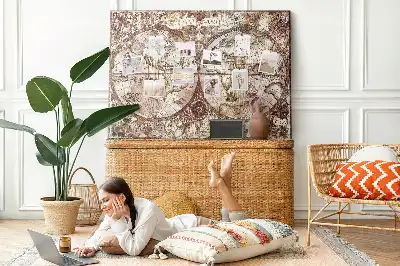 Memobord van kurk Antieke atlaskaart