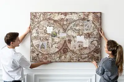 Memobord van kurk Antieke atlaskaart