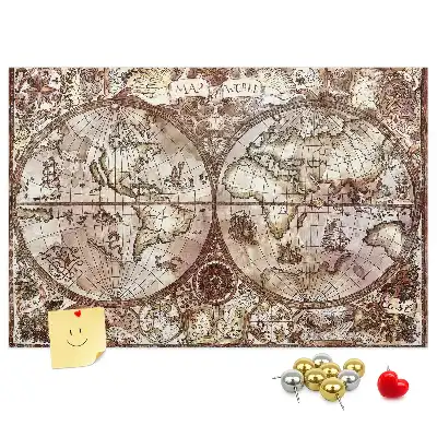 Memobord van kurk Antieke atlaskaart