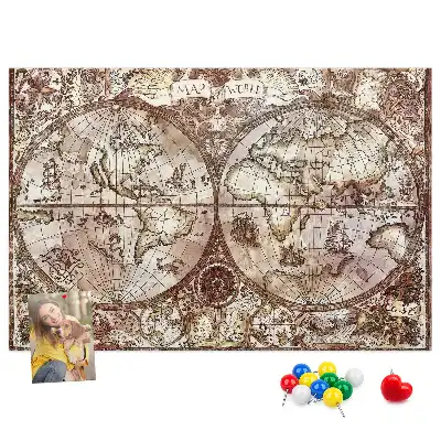 Memobord van kurk Antieke atlaskaart