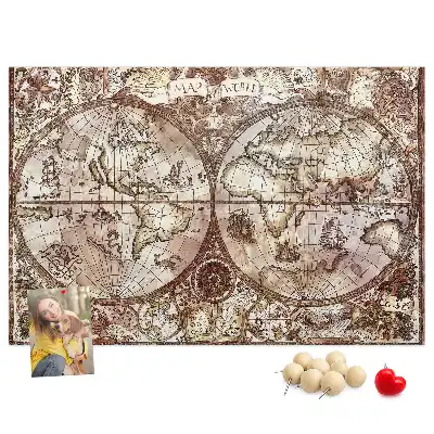 Memobord van kurk Antieke atlaskaart