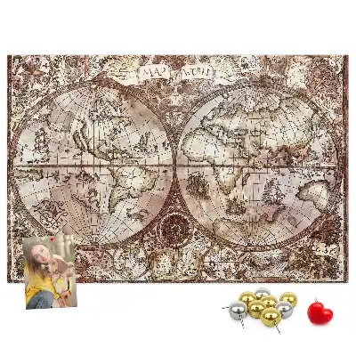 Memobord van kurk Antieke atlaskaart