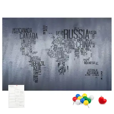 Memobord van kurk Landen van de wereld van letters