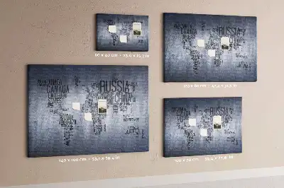 Memobord van kurk Landen van de wereld van letters