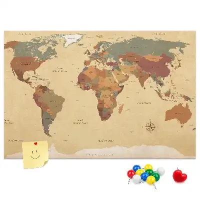 Kurk prikbord met vintage oude cartografie in sepia