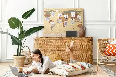 Kurk prikbord Oude cartografie vintage sepia