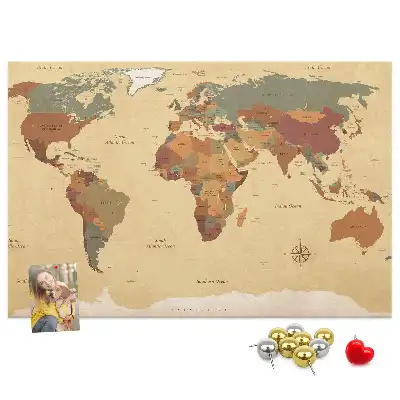 Kurk prikbord Oude cartografie vintage sepia