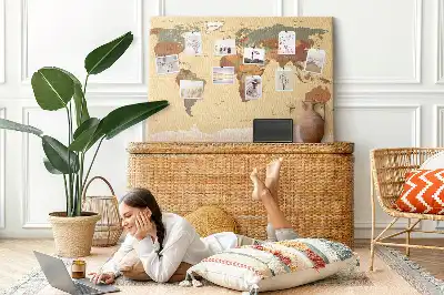 Kurk prikbord Oude cartografie vintage sepia
