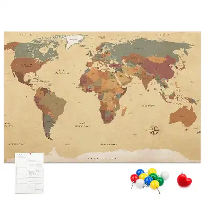 Kurk prikbord Oude cartografie vintage sepia