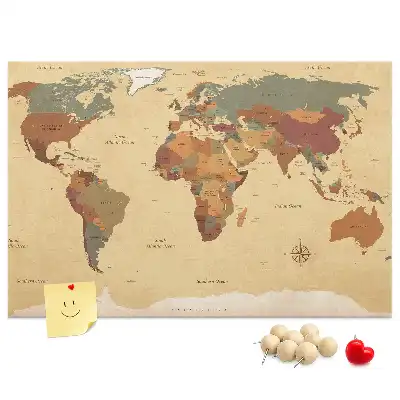 Kurk prikbord Oude cartografie vintage sepia