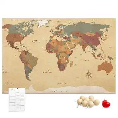 Kurk prikbord Oude cartografie vintage sepia