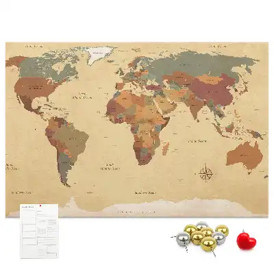 Kurk prikbord Oude cartografie vintage sepia